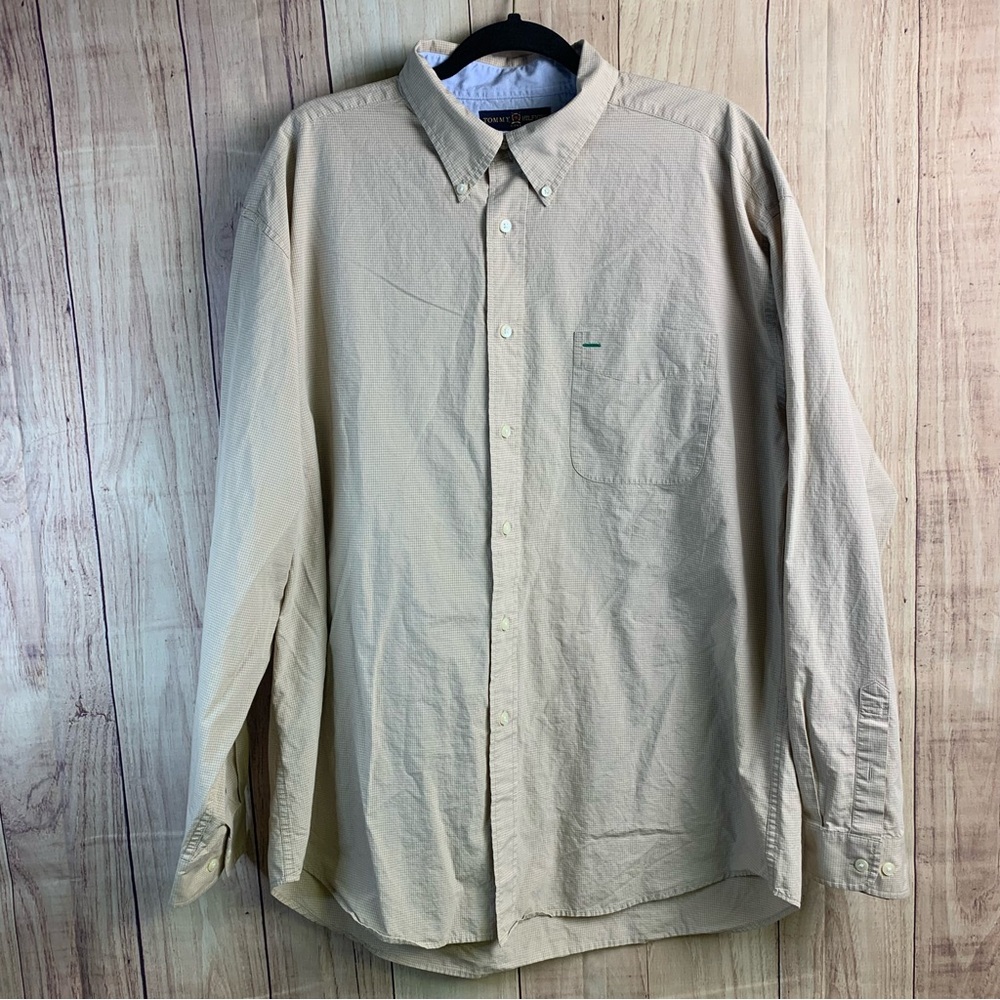 Tommy Hilfiger Men's Light Tan Button-Down Shirt